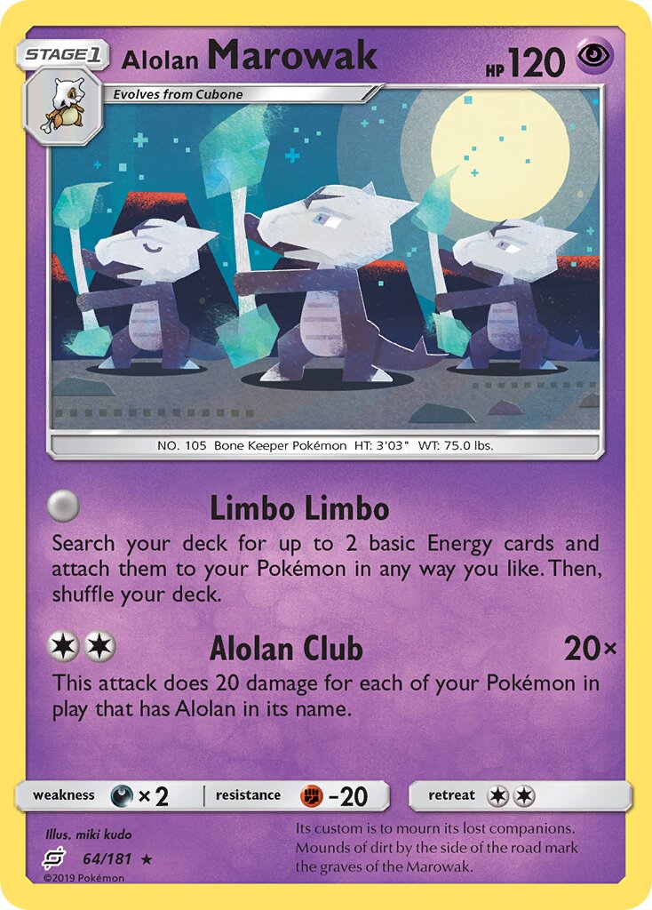 Alolan Marowak 064/196 — Team Up (English Pokémon TCG card)