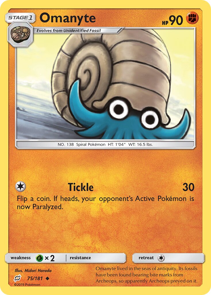 Omanyte 075/196 — Team Up (English Pokémon TCG card)
