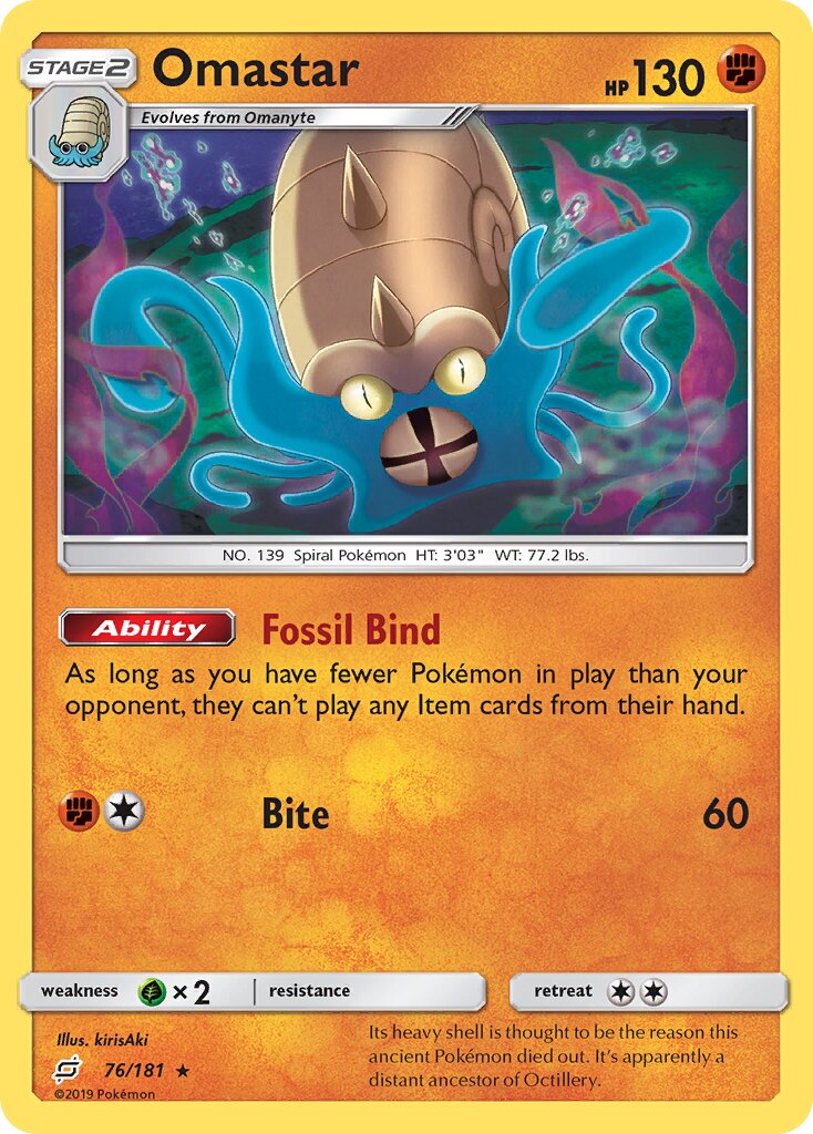 Omastar 076/196 — Team Up (English Pokémon TCG card)
