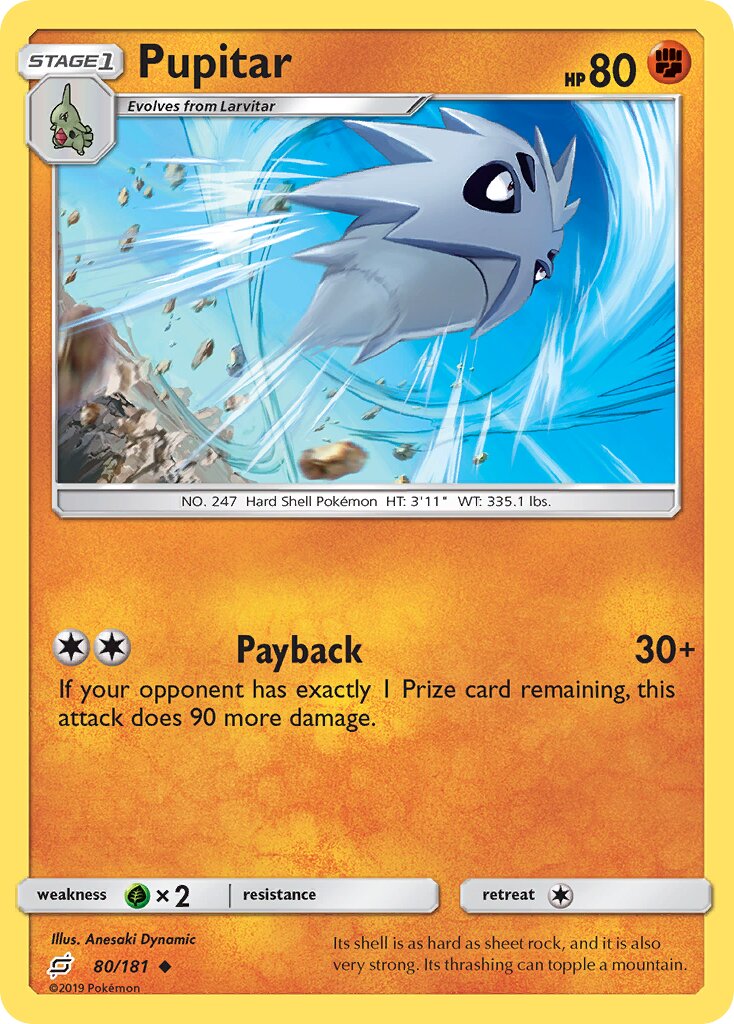 Pupitar 080/196 — Team Up (English Pokémon TCG card)