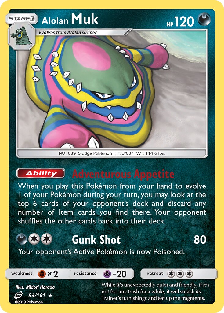 Alolan Muk 084/196 — Team Up (English Pokémon TCG card)