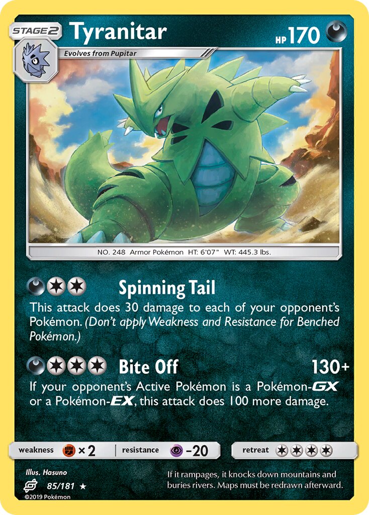 Tyranitar 085/196 — Team Up (English Pokémon TCG card)