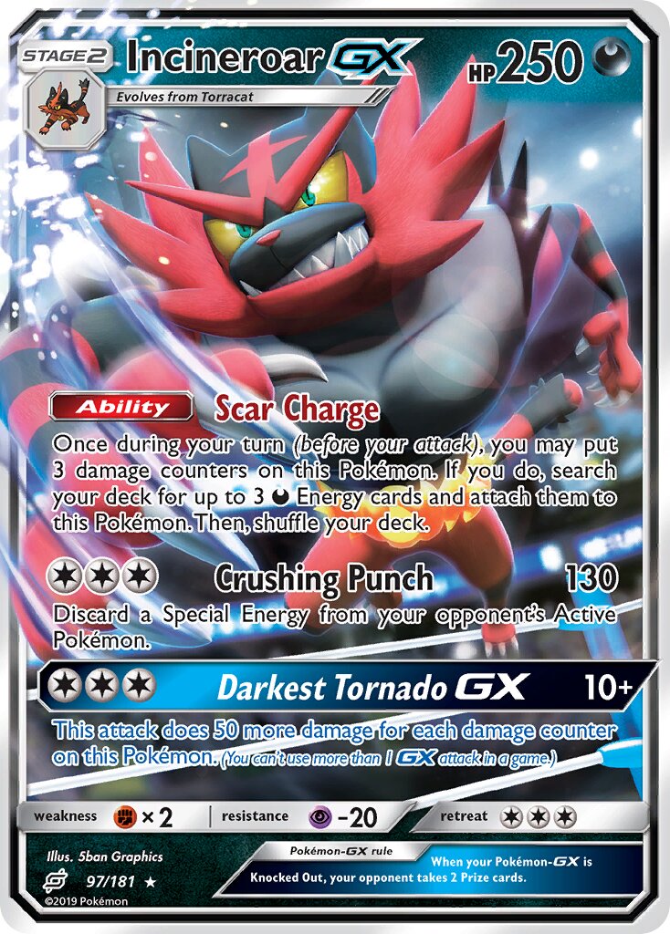 Incineroar-GX 097/196 — Team Up (English Pokémon TCG card)