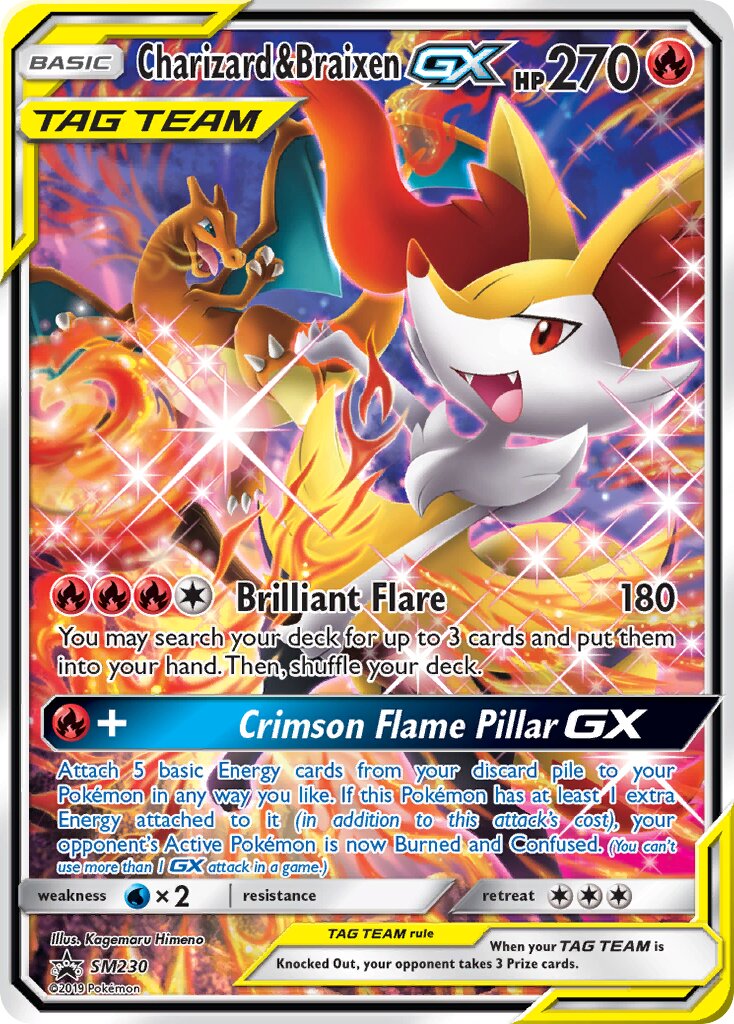 Charizard & Braixen-GX SM230 — Sun & Moon Promos (English Pokémon TCG card)