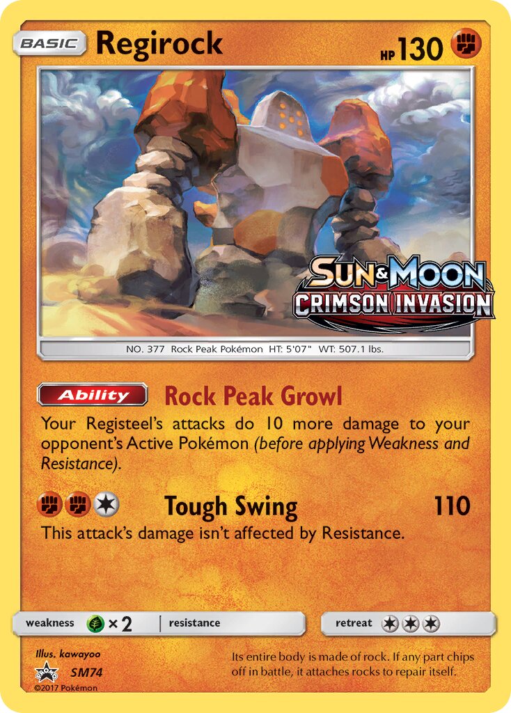 Regirock SM74 — Sun & Moon Promos (English Pokémon TCG card)
