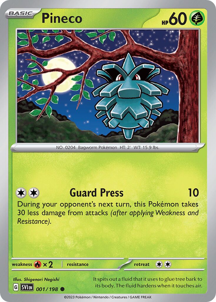 Pineco 001/258 — Scarlet & Violet (English Pokémon TCG card)