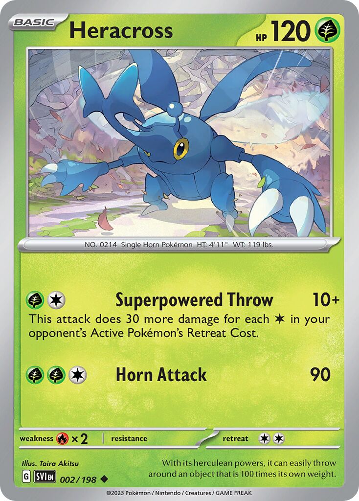 Heracross 002/258 — Scarlet & Violet (English Pokémon TCG card)
