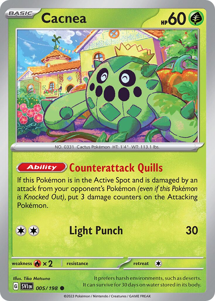Cacnea 005/258 — Scarlet & Violet (English Pokémon TCG card)