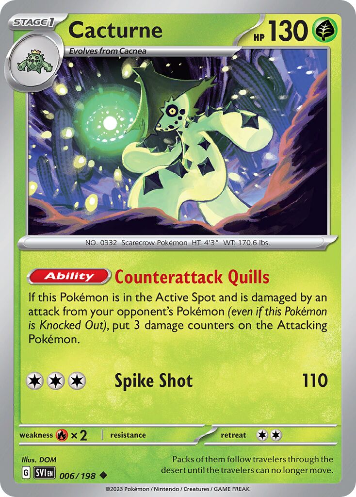 Cacturne 006/258 — Scarlet & Violet (English Pokémon TCG card)