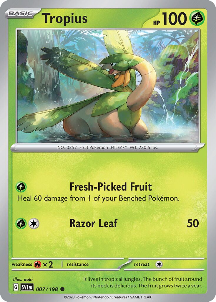 Tropius 007/258 — Scarlet & Violet (English Pokémon TCG card)