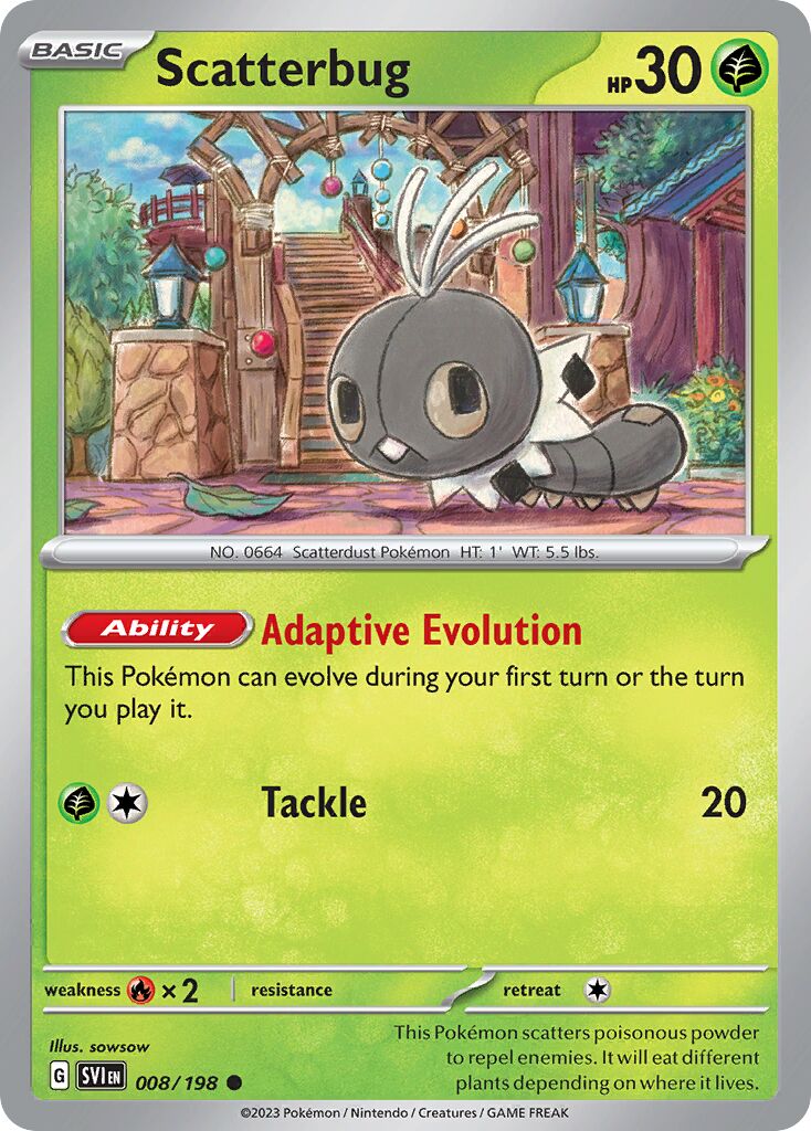 Scatterbug 008/258 — Scarlet & Violet (English Pokémon TCG card)