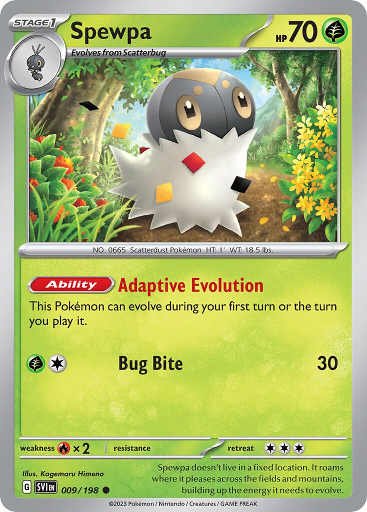 Spewpa 009/258 — Scarlet & Violet (English Pokémon TCG card)