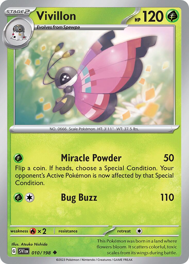 Vivillon 010/258 — Scarlet & Violet (English Pokémon TCG card)