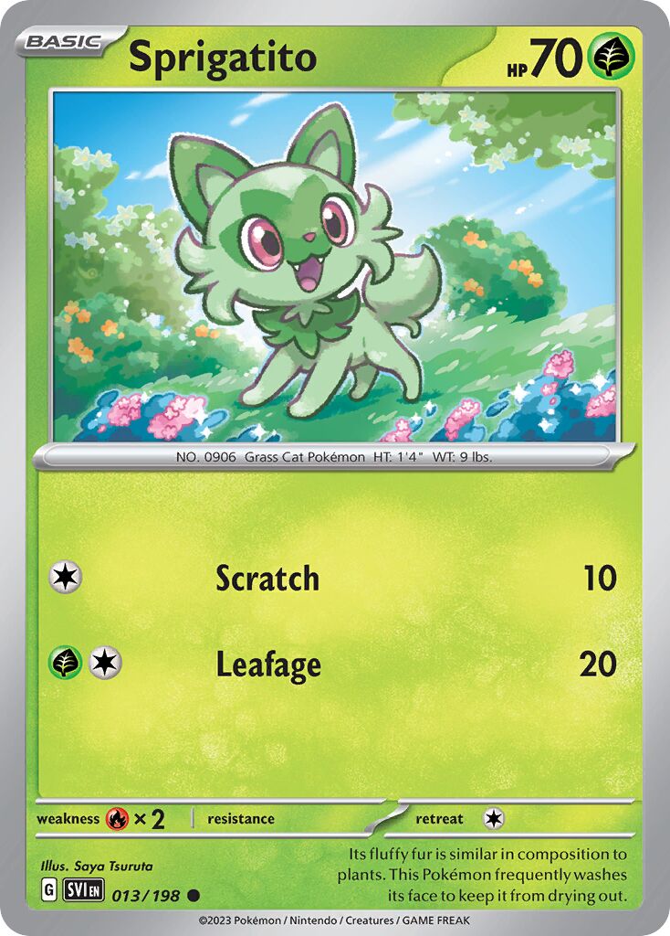 Sprigatito 013/258 — Scarlet & Violet (English Pokémon TCG card)