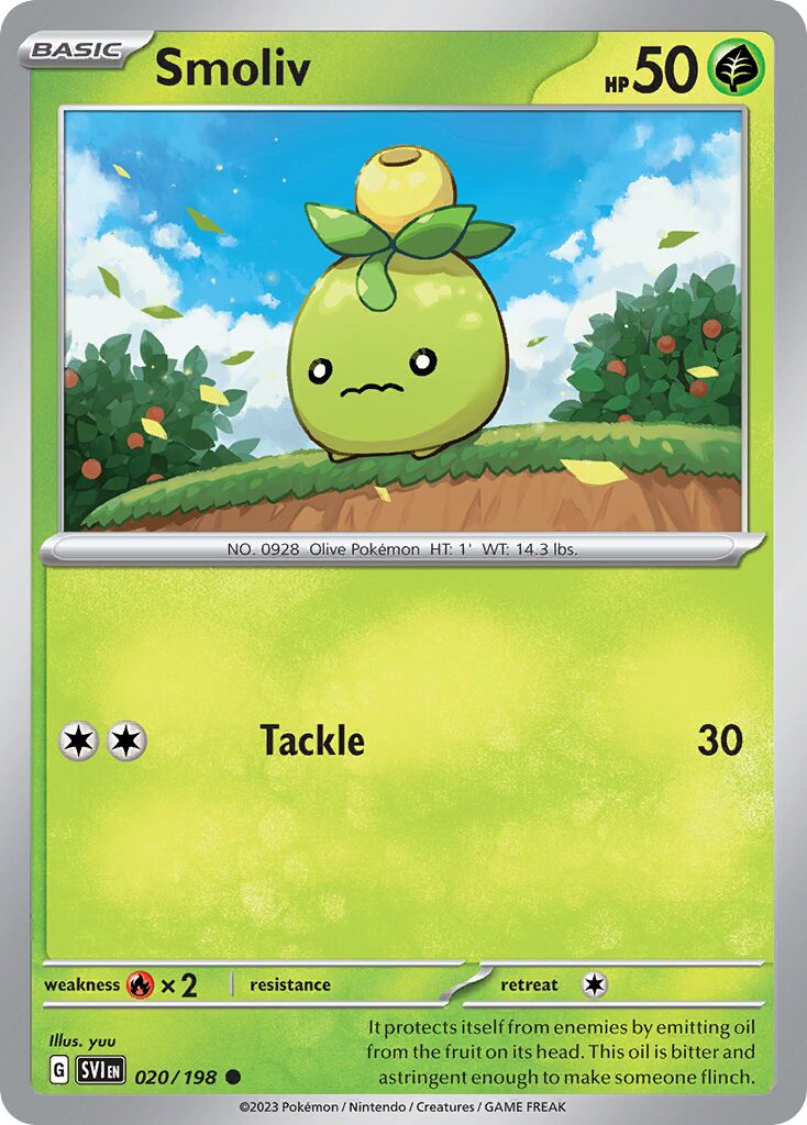 Smoliv 020/258 — Scarlet & Violet (English Pokémon TCG card)