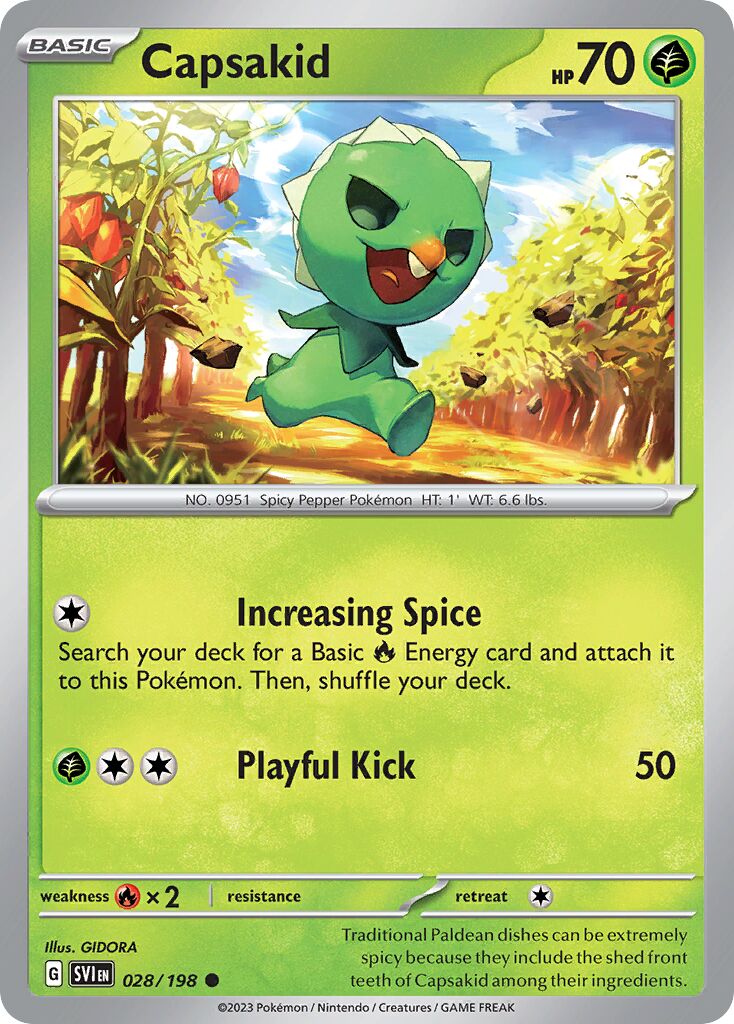 Capsakid 028/258 — Scarlet & Violet (English Pokémon TCG card)