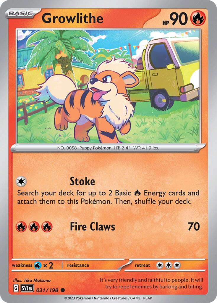 Growlithe 031/258 — Scarlet & Violet (English Pokémon TCG card)