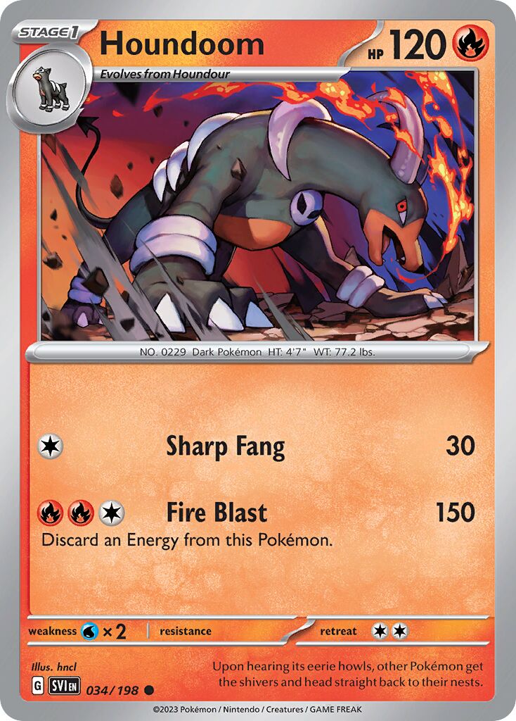 Houndoom 034/258 — Scarlet & Violet (English Pokémon TCG card)