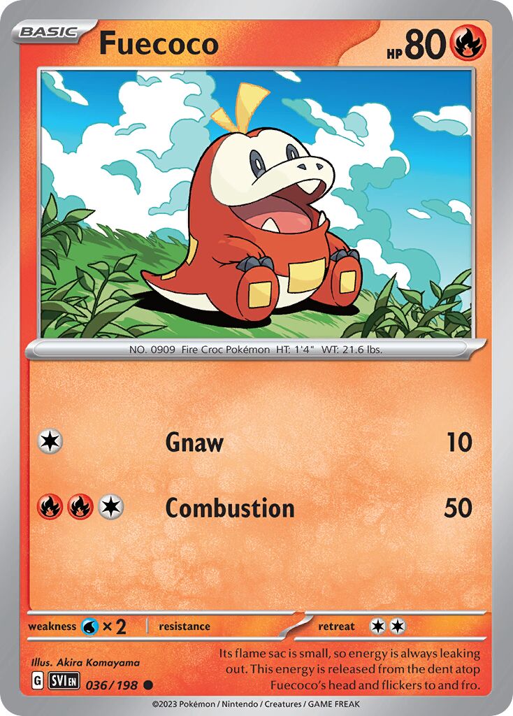 Fuecoco 036/258 — Scarlet & Violet (English Pokémon TCG card)