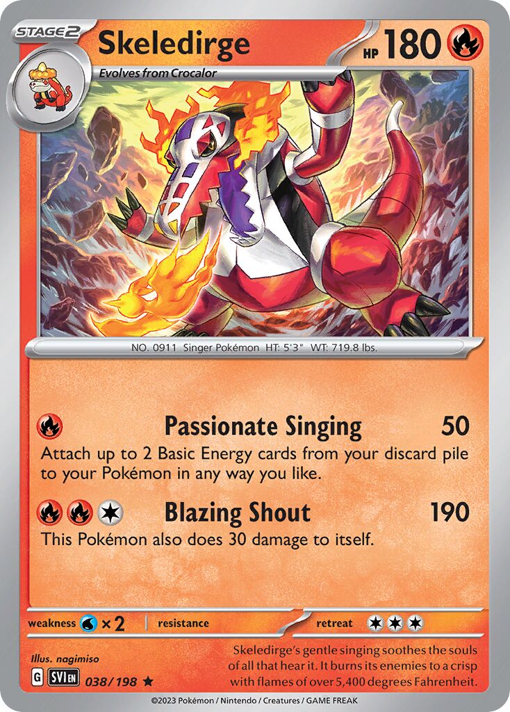 Skeledirge 038/258 — Scarlet & Violet (English Pokémon TCG card)