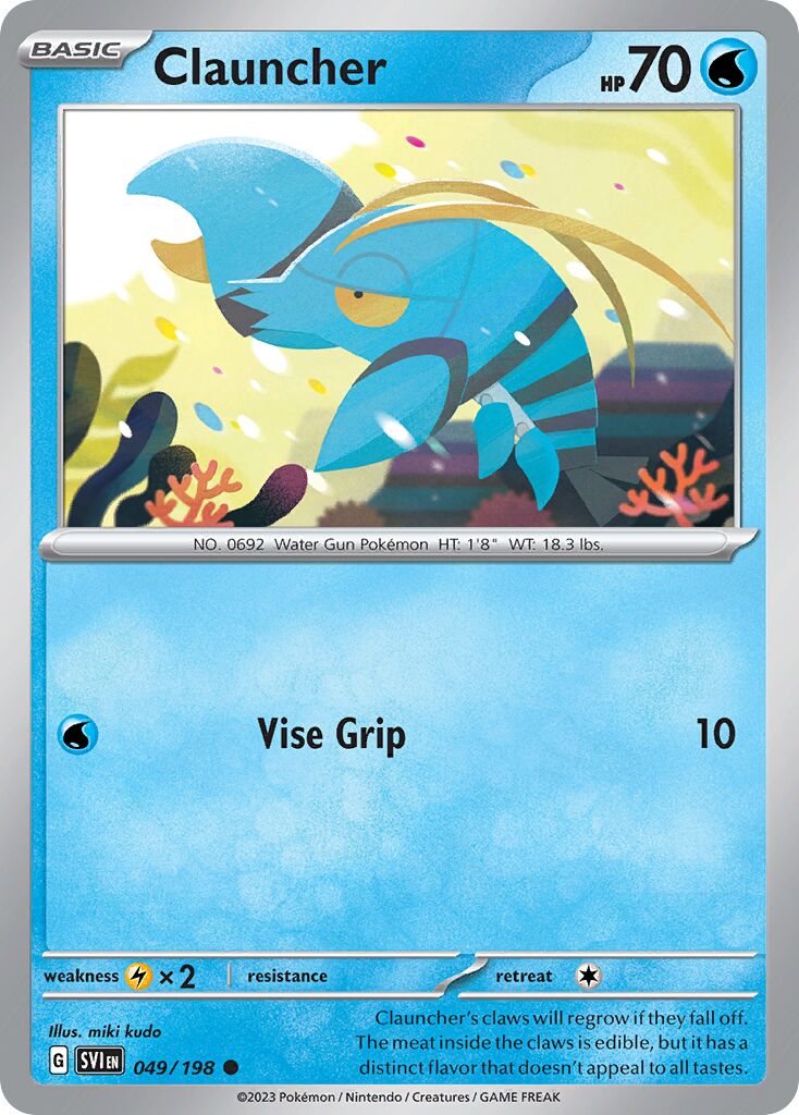 Clauncher 049/258 — Scarlet & Violet (English Pokémon TCG card)