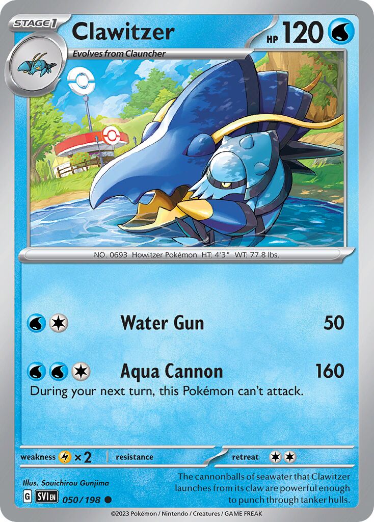 Clawitzer 050/258 — Scarlet & Violet (English Pokémon TCG card)
