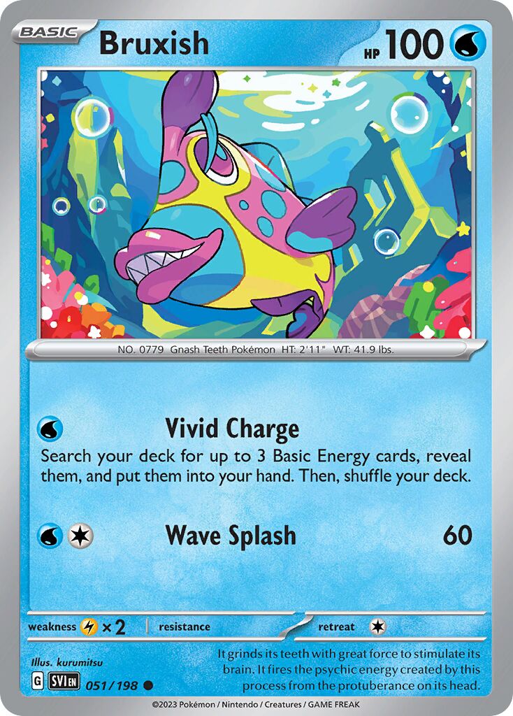 Bruxish 051/258 — Scarlet & Violet (English Pokémon TCG card)