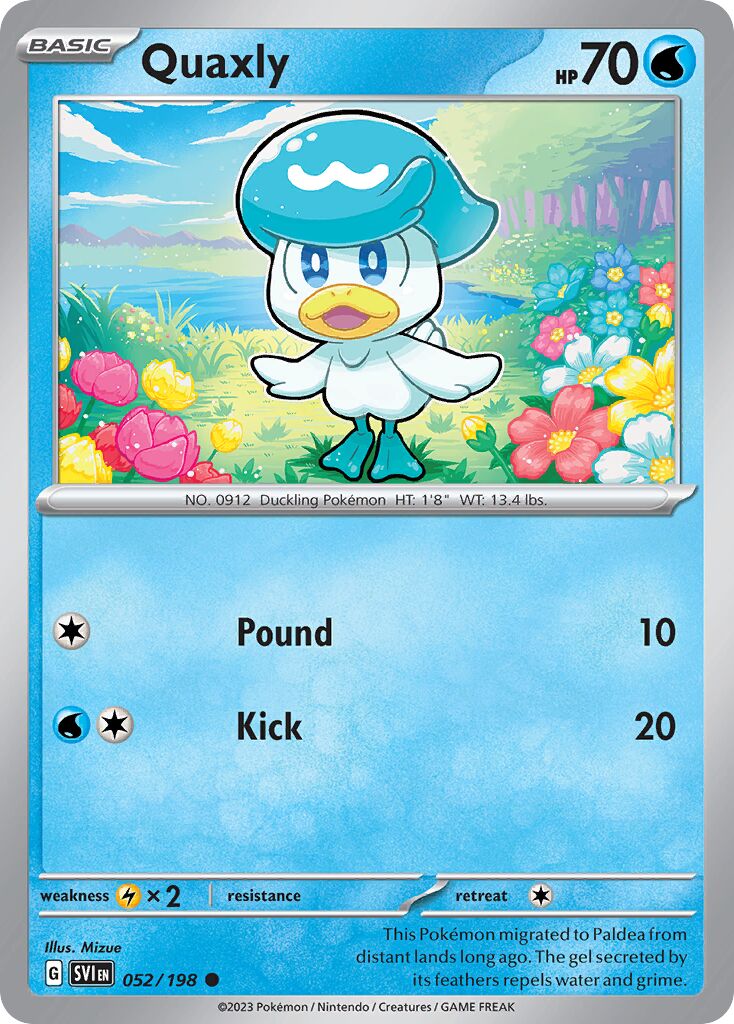 Quaxly 052/258 — Scarlet & Violet (English Pokémon TCG card)