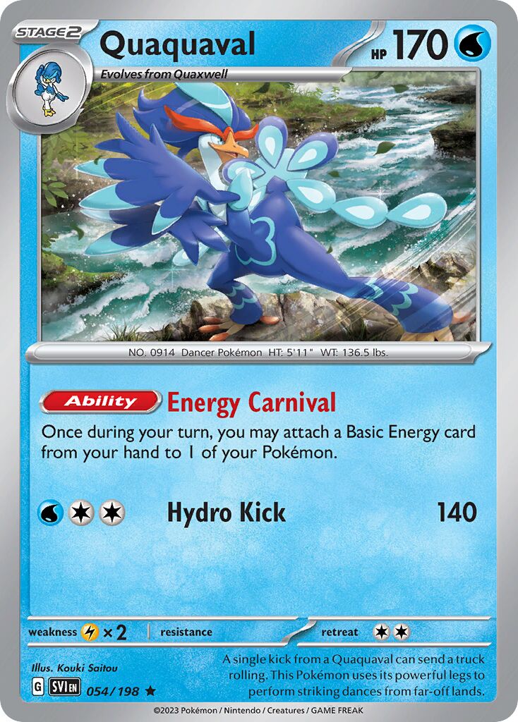 Quaquaval 054/258 — Scarlet & Violet (English Pokémon TCG card)