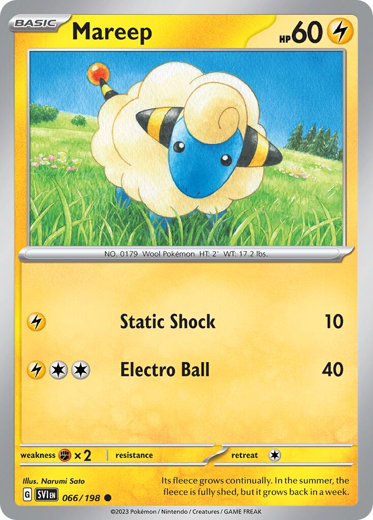Mareep 066/258 — Scarlet & Violet (English Pokémon TCG card)