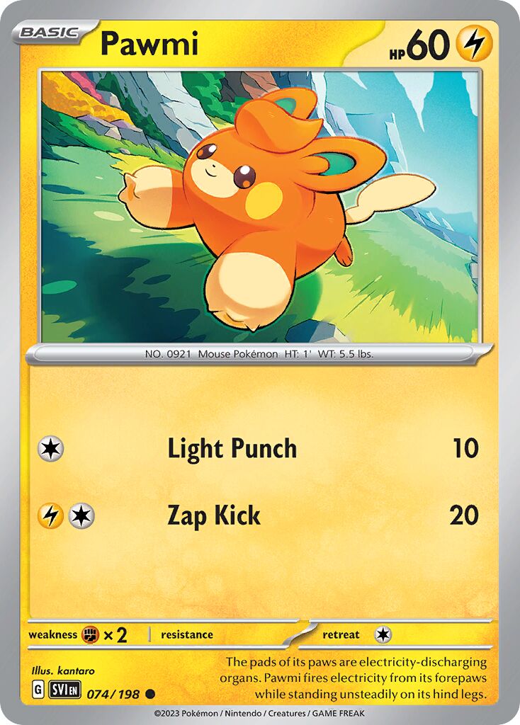 Pawmi 074/258 — Scarlet & Violet (English Pokémon TCG card)