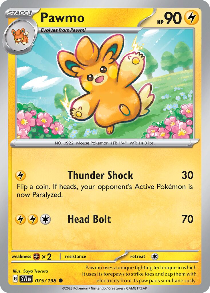 Pawmo 075/258 — Scarlet & Violet (English Pokémon TCG card)
