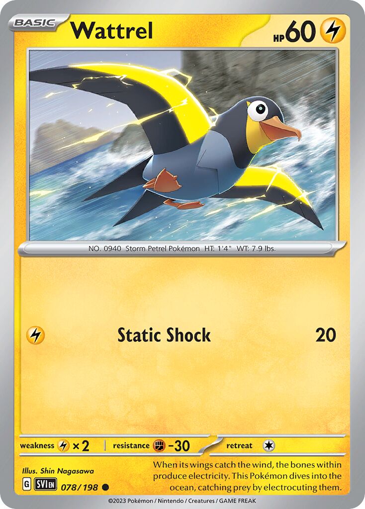 Wattrel 078/258 — Scarlet & Violet (English Pokémon TCG card)