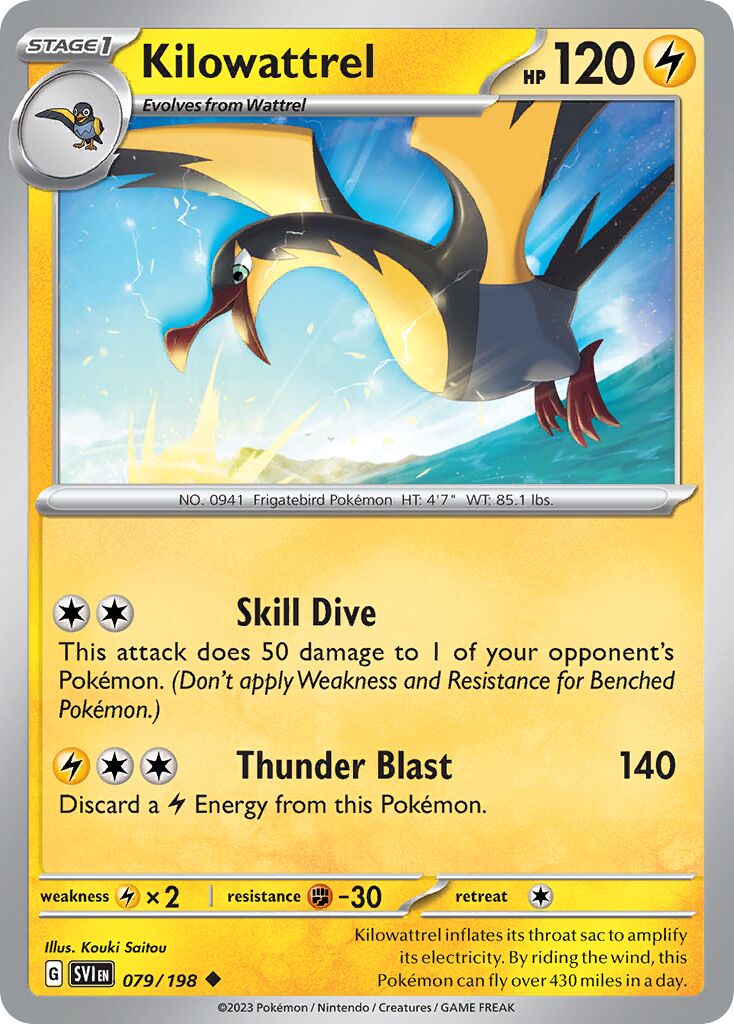 Kilowattrel 079/258 — Scarlet & Violet (English Pokémon TCG card)