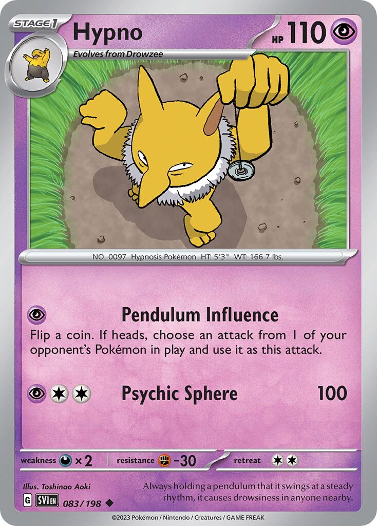 Hypno 083/258 — Scarlet & Violet (English Pokémon TCG card)