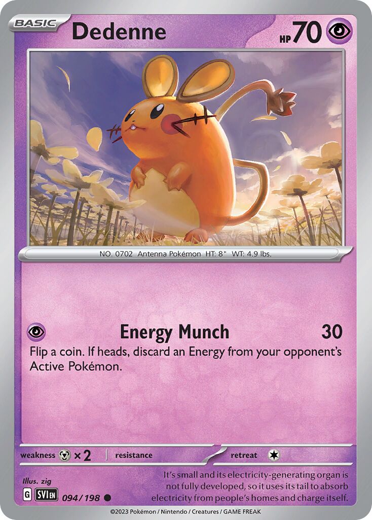 Dedenne 094/258 — Scarlet & Violet (English Pokémon TCG card)