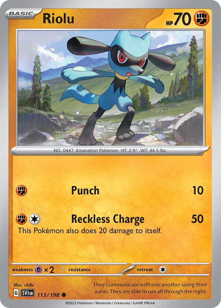 Riolu 113/258 — Scarlet & Violet (English Pokémon TCG card)