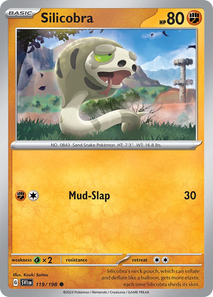 Silicobra 119/258 — Scarlet & Violet (English Pokémon TCG card)