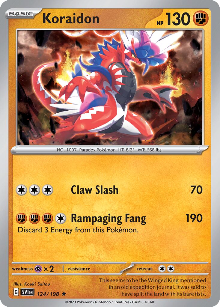 Koraidon 124/258 — Scarlet & Violet (English Pokémon TCG card)