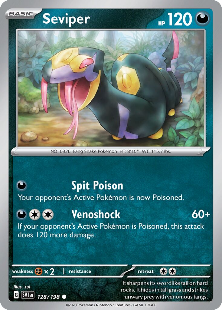Seviper 128/258 — Scarlet & Violet (English Pokémon TCG card)