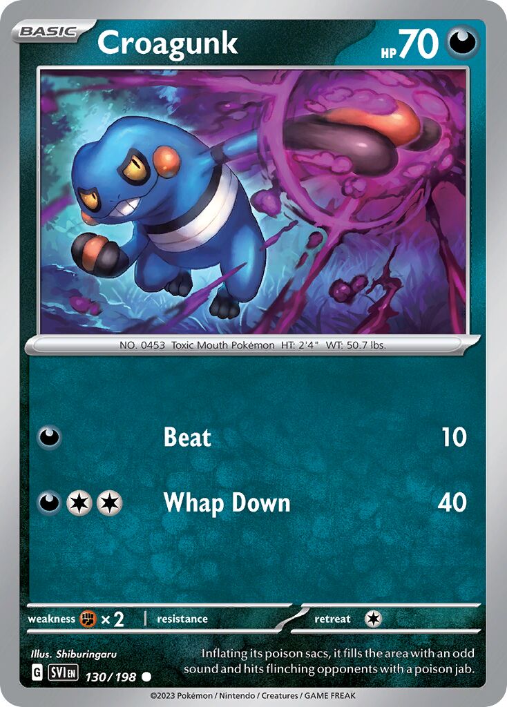 Croagunk 130/258 — Scarlet & Violet (English Pokémon TCG card)