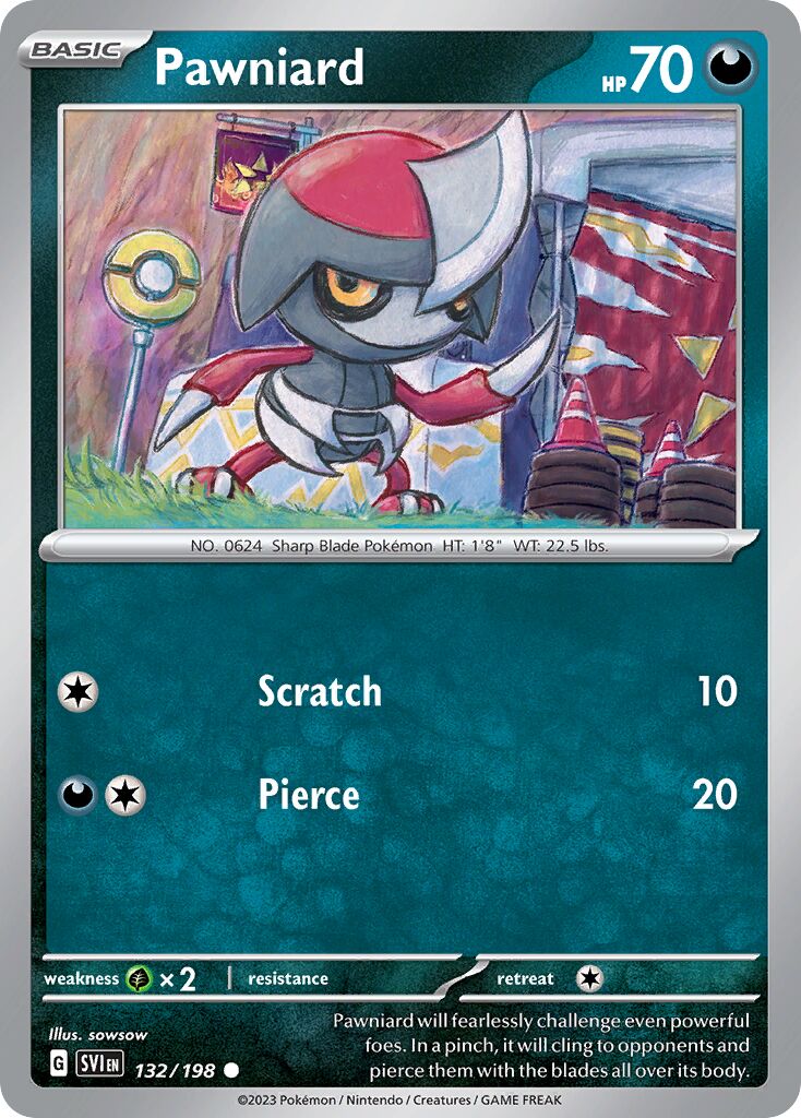 Pawniard 132/258 — Scarlet & Violet (English Pokémon TCG card)