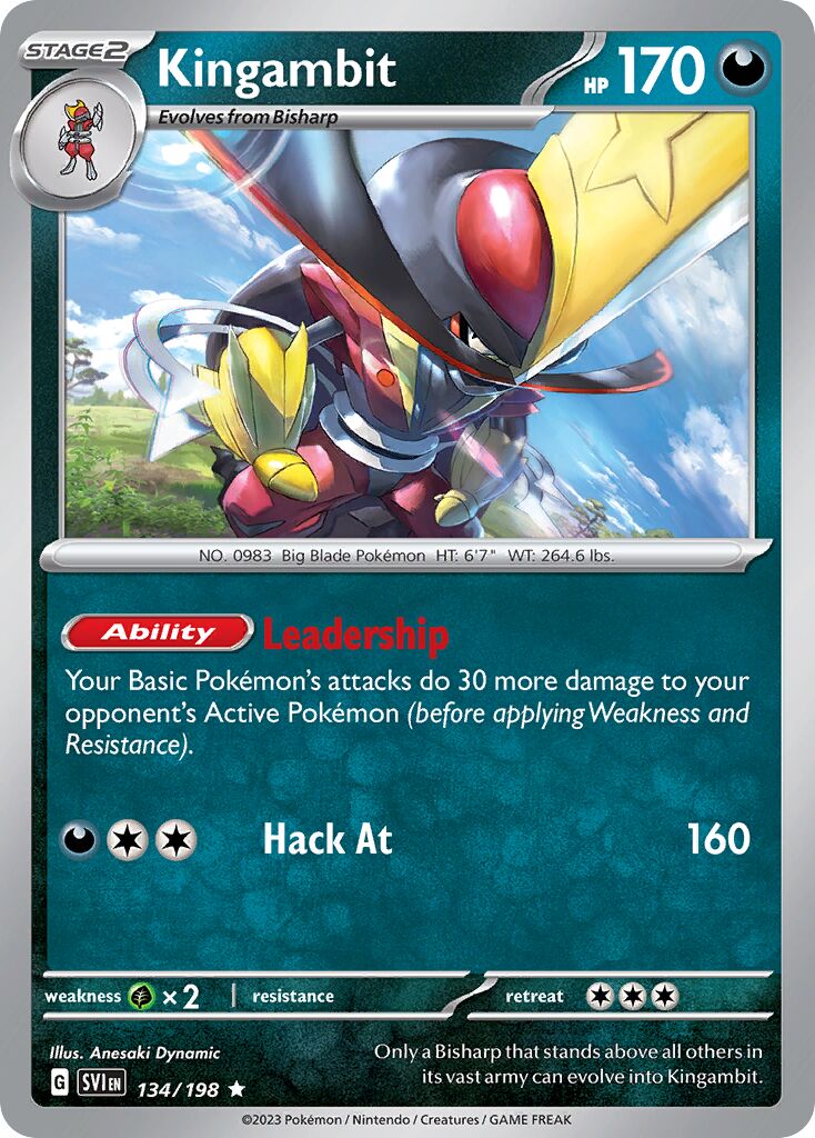 Kingambit 134/258 — Scarlet & Violet (English Pokémon TCG card)