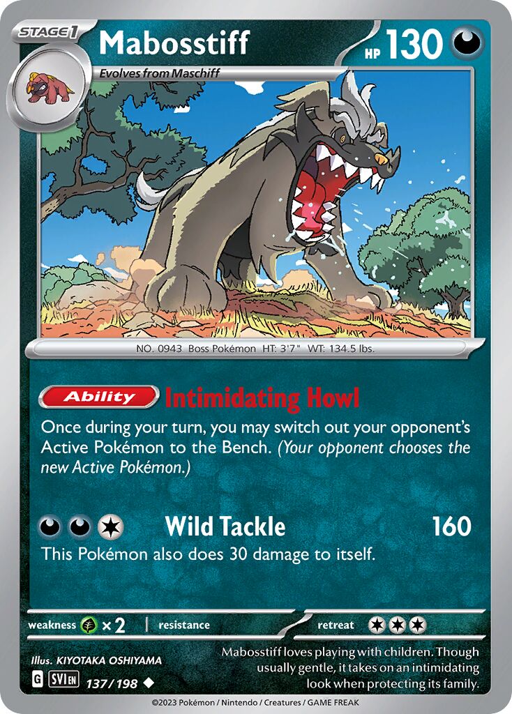 Mabosstiff 137/258 — Scarlet & Violet (English Pokémon TCG card)