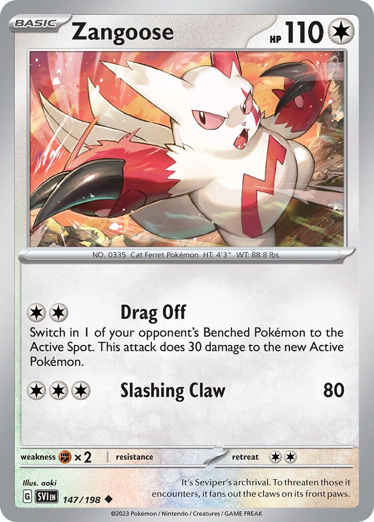 Zangoose 147/258 — Scarlet & Violet (English Pokémon TCG card)