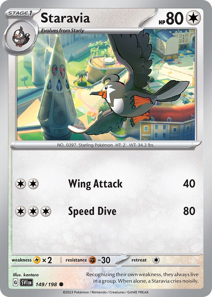 Staravia 149/258 — Scarlet & Violet (English Pokémon TCG card)