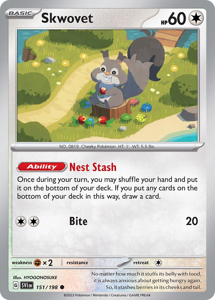 Skwovet 151/258 — Scarlet & Violet (English Pokémon TCG card)
