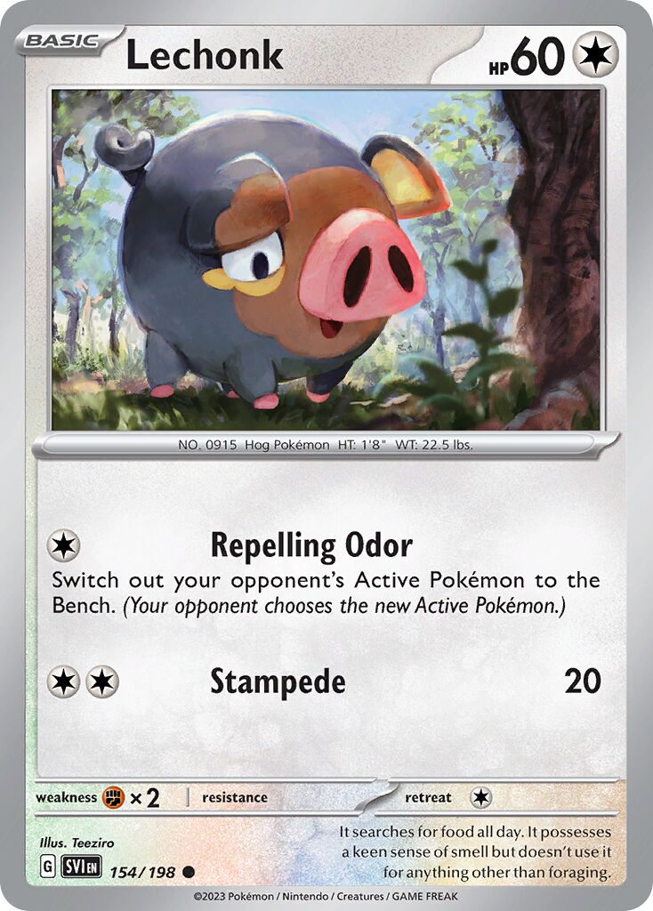 Lechonk 154/258 — Scarlet & Violet (English Pokémon TCG card)