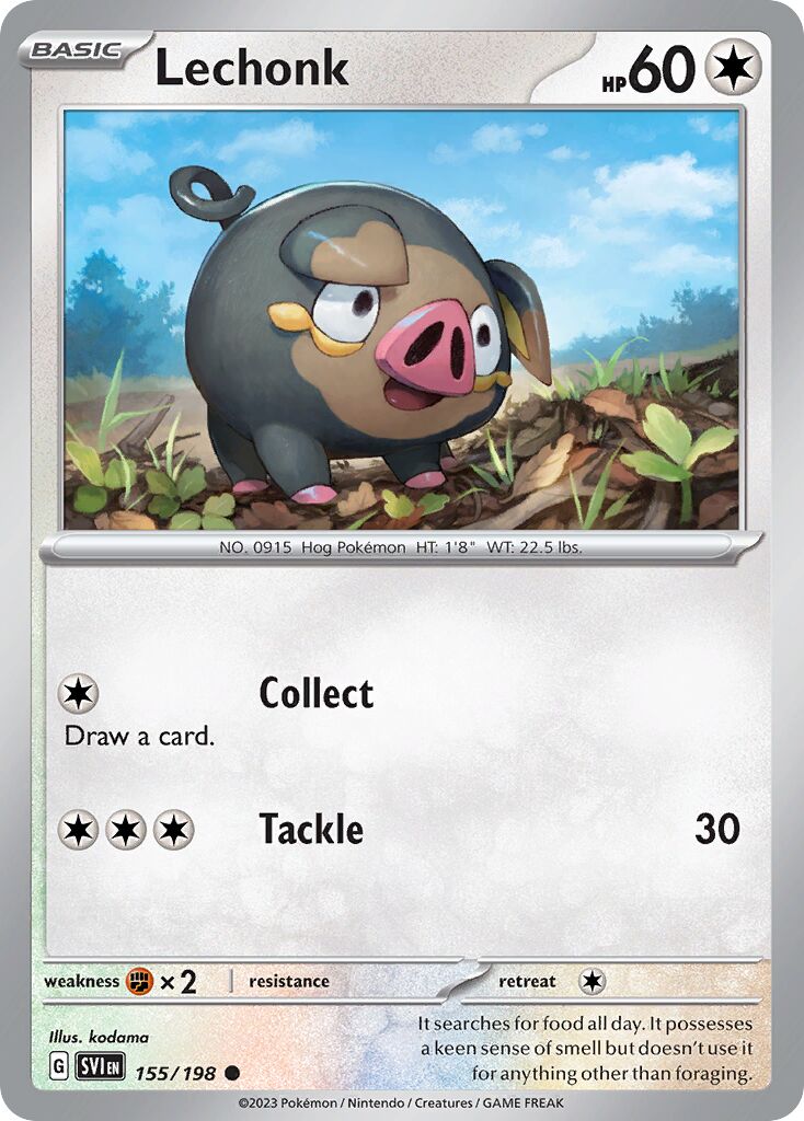 Lechonk 155/258 — Scarlet & Violet (English Pokémon TCG card)