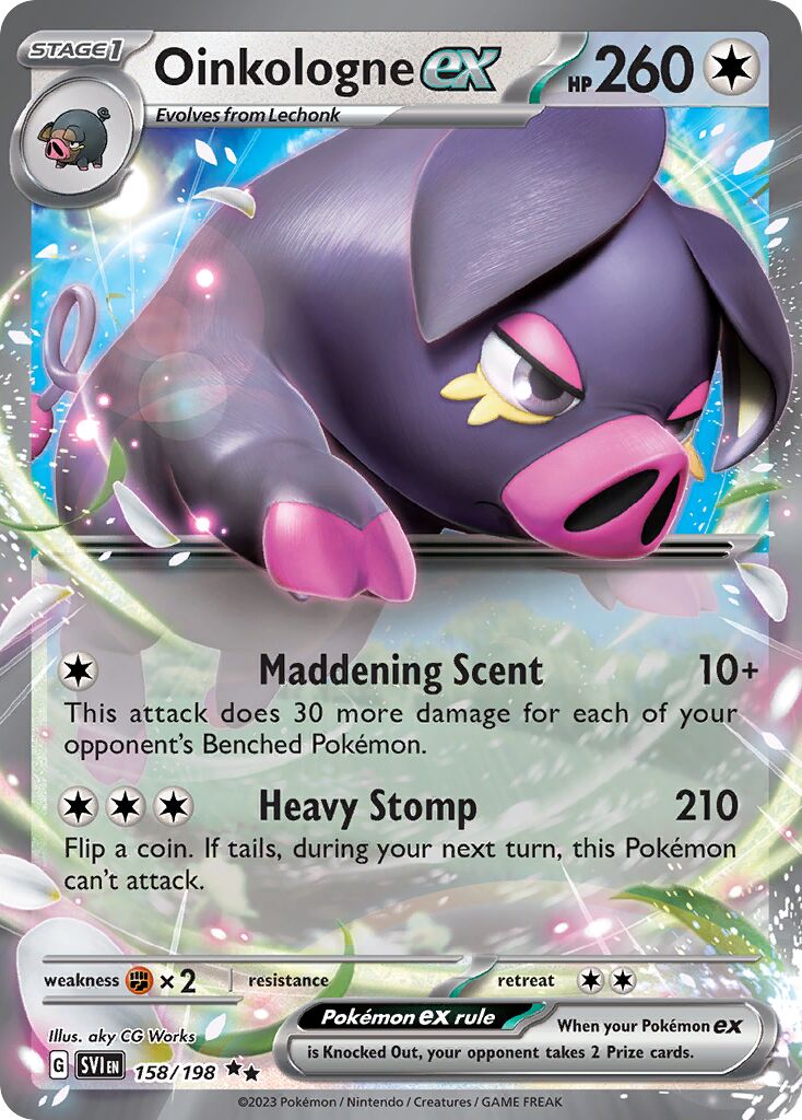 Oinkologne ex 158/258 — Scarlet & Violet (English Pokémon TCG card)